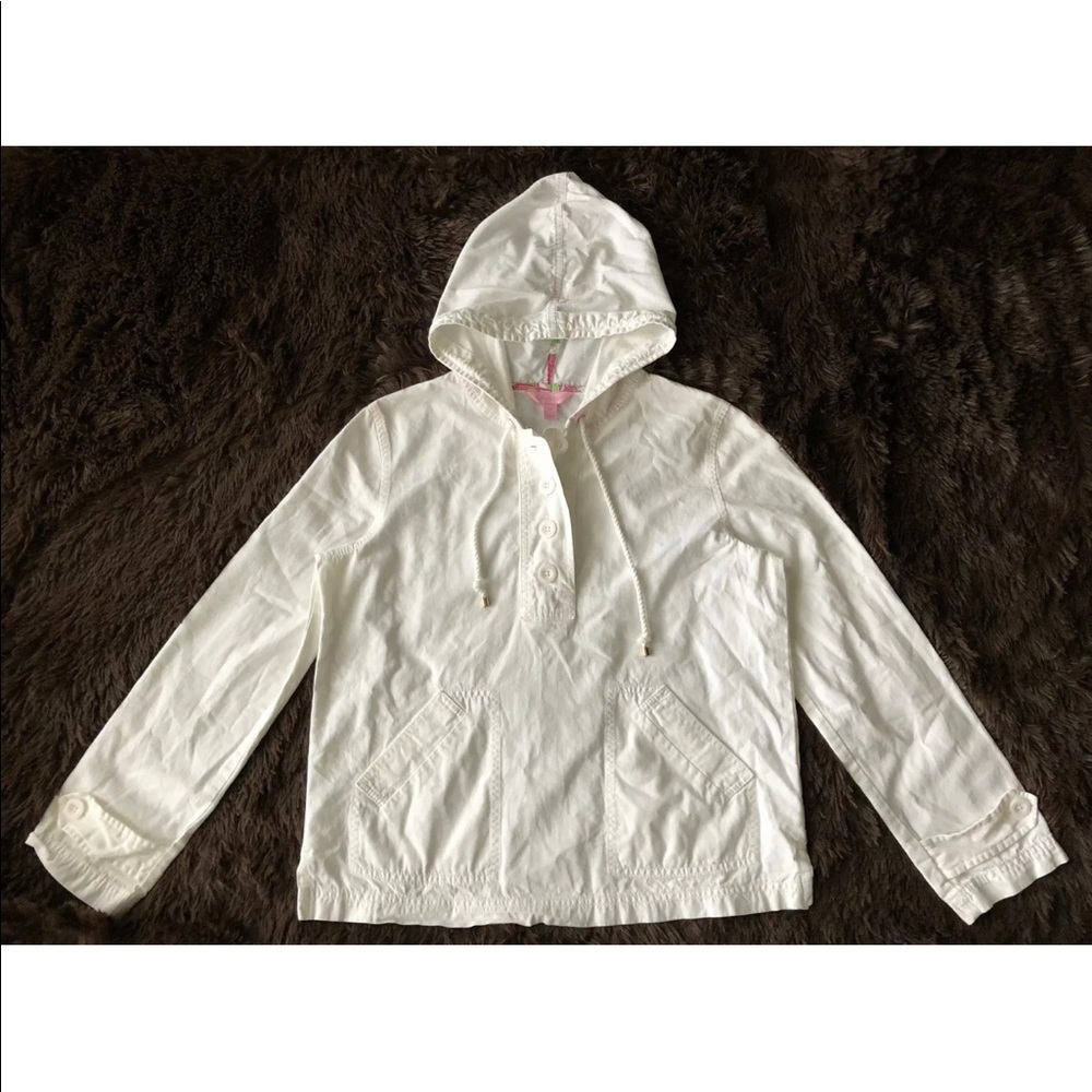Lilly Pulitzer White, Cotton Hooded Pullover